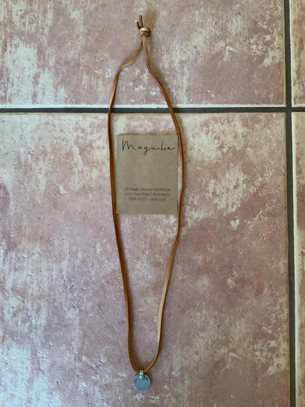 NWT vintage coin neck lace with soft deerskin from Magnolia Market